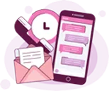 Message personnalisé sur enveloppe et smartphone avec liste de points