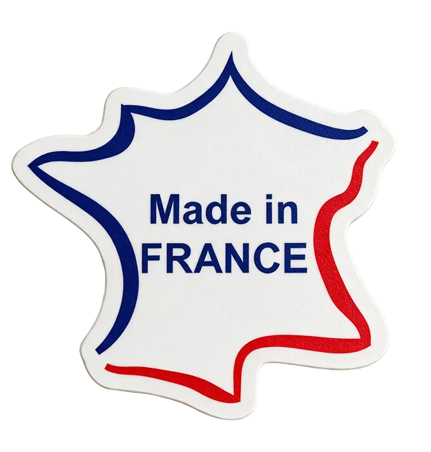 Étiquette personnalisable Made in France en forme d’étoile tricolore