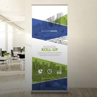 Bannière roll-up d’agence de communication visuelle
