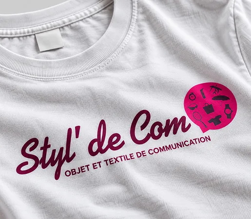 T-shirt personnalisé Styl’ de Com, agence de communication et objets publicitaires à Bourges
