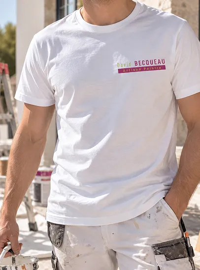T-shirt personnalisé David Becqueau pour professionnel du bâtiment
